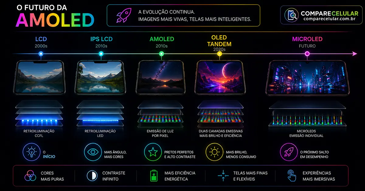 Evolução da tecnologia das telas