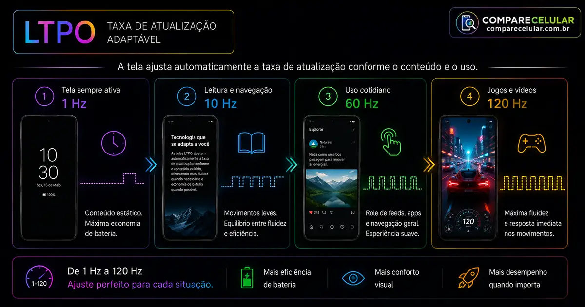 Variação de Hz em uma tela LTPO