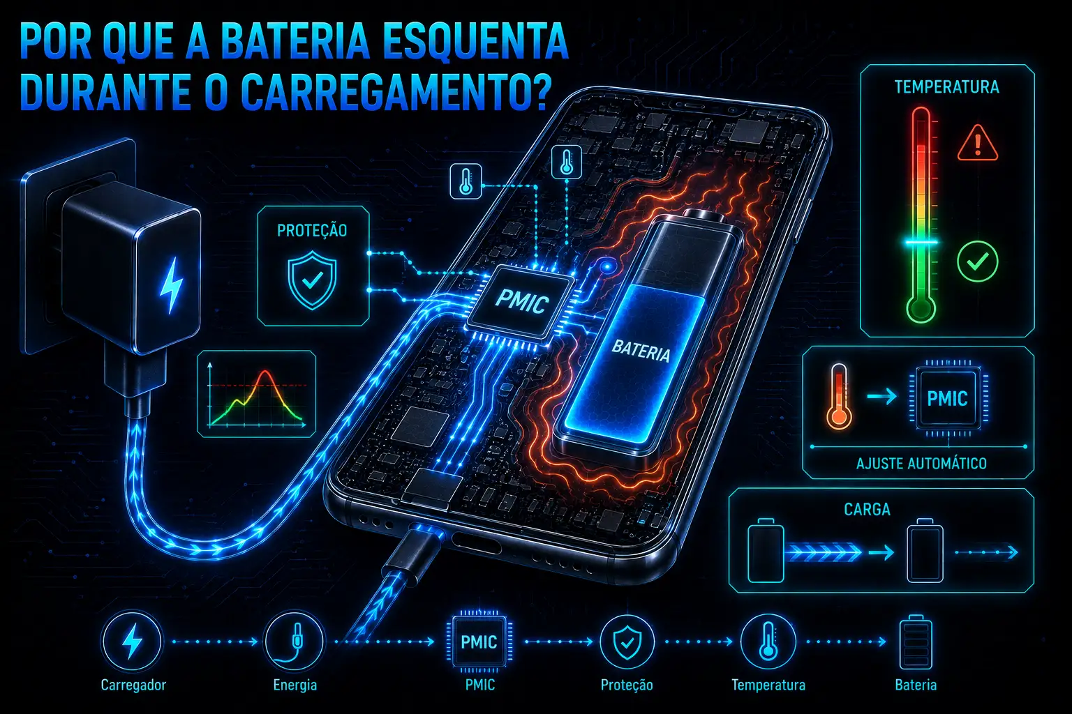 Por que a bateria esquenta durante o carregamento?