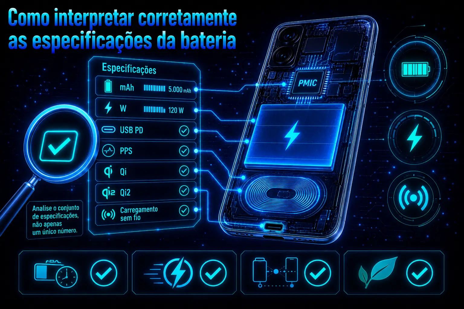 Como interpretar as especificações da bateria