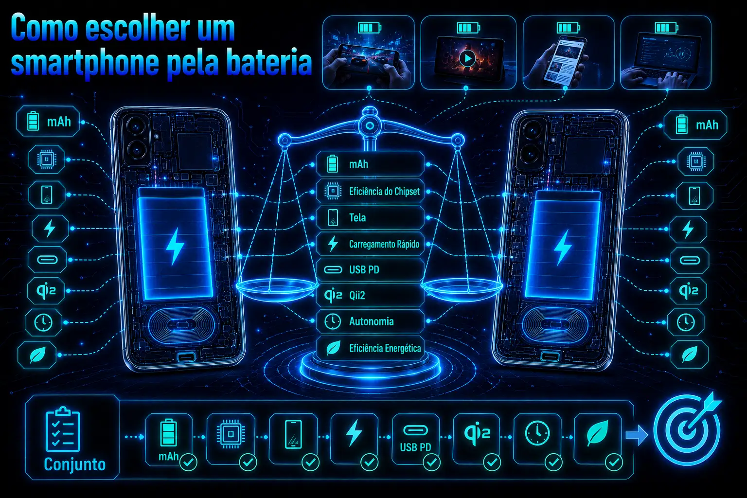 Como escolher um smartphone pela bateria