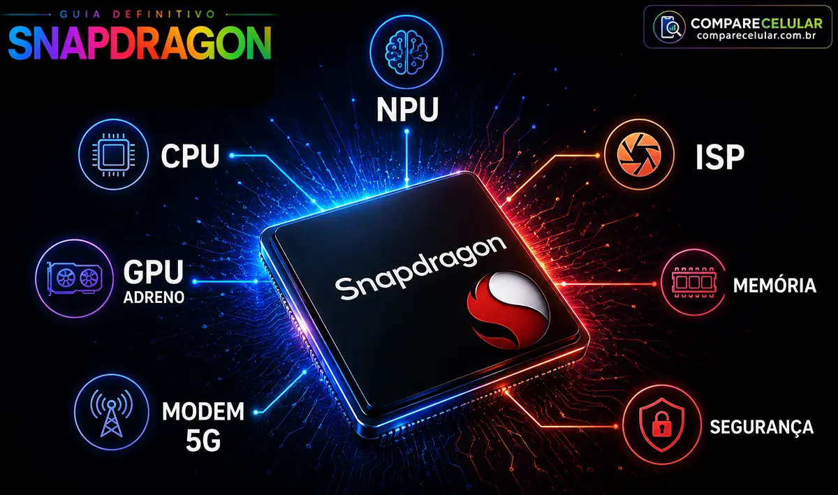 Principais componentes de um chip Snapdragon