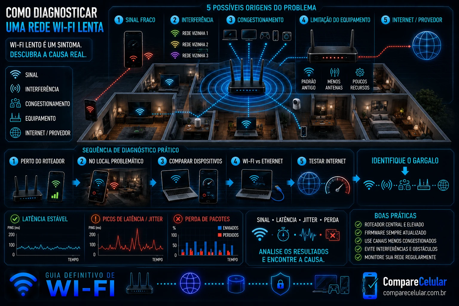 Como diagnosticar uma rede Wi-Fi lenta
